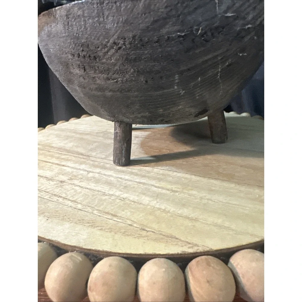 Vintage Rustic wooden Mortar And Pestle Medicine Bowl b